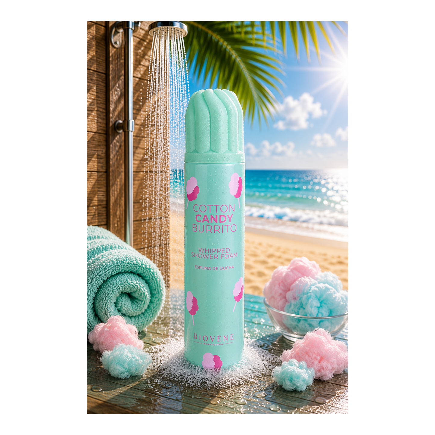 🍭 Mousse de Douche Fouettée Cotton Candy Burrito – Biovène Barcelona – 250 ml