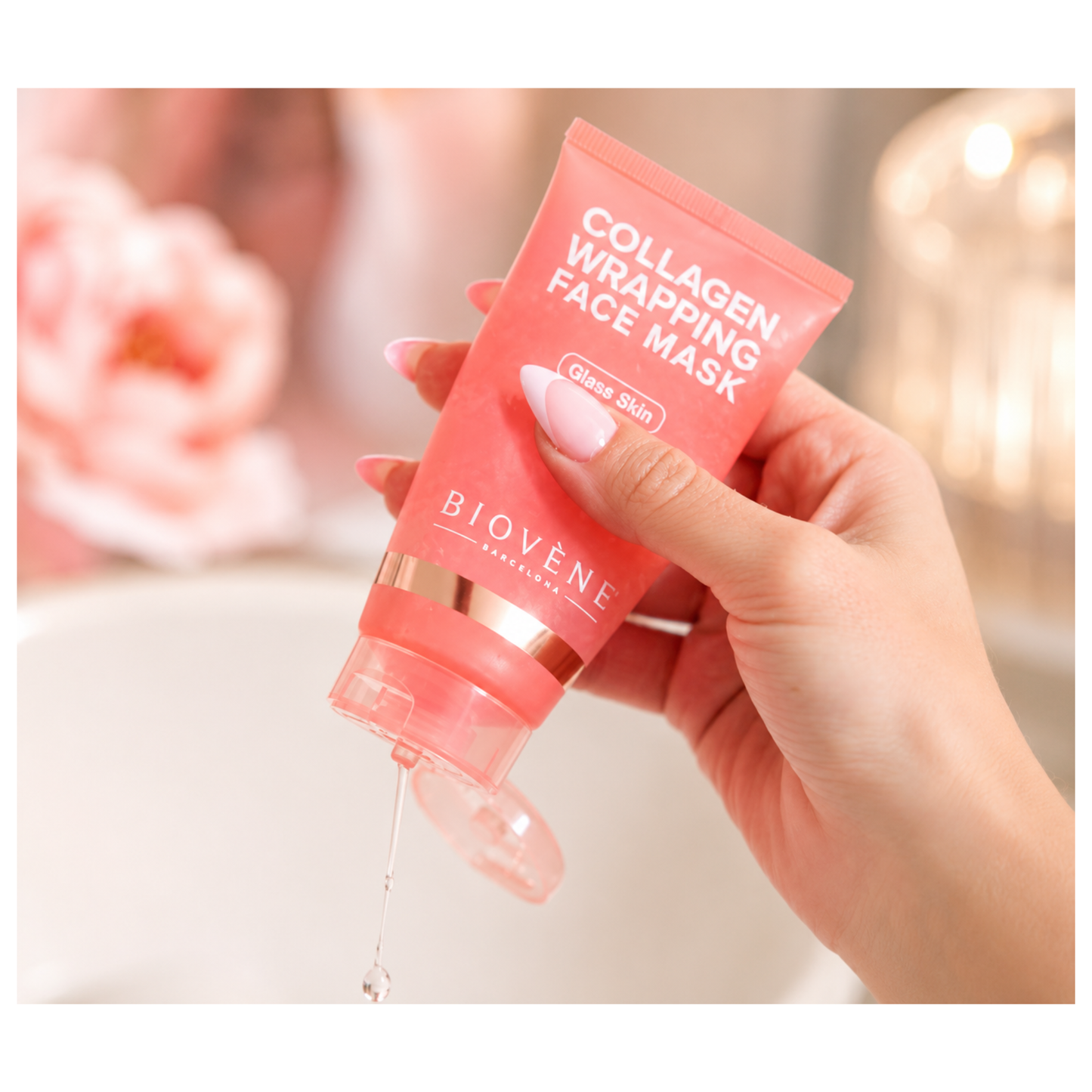 💎 Masque Visage Effet Glass Skin au Collagène – Wrapping Face Mask – Biovène Barcelona – 75 ml