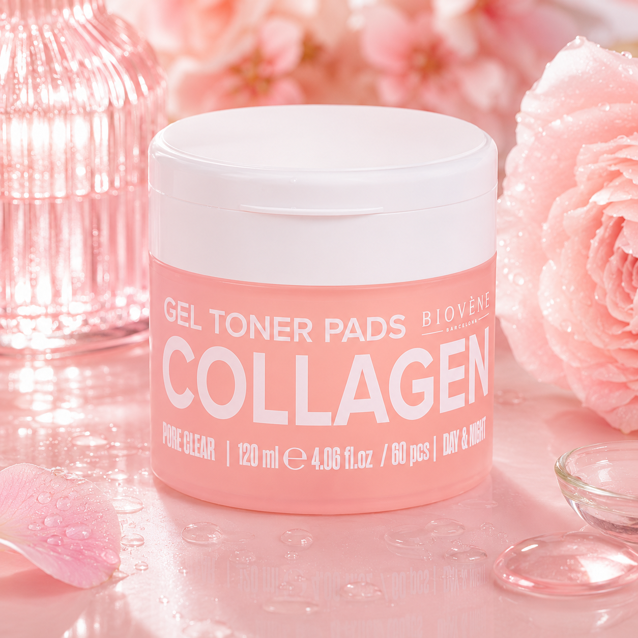 💗✨ Gel Toner Pads au Collagène 60 Disques – Biovène Barcelona