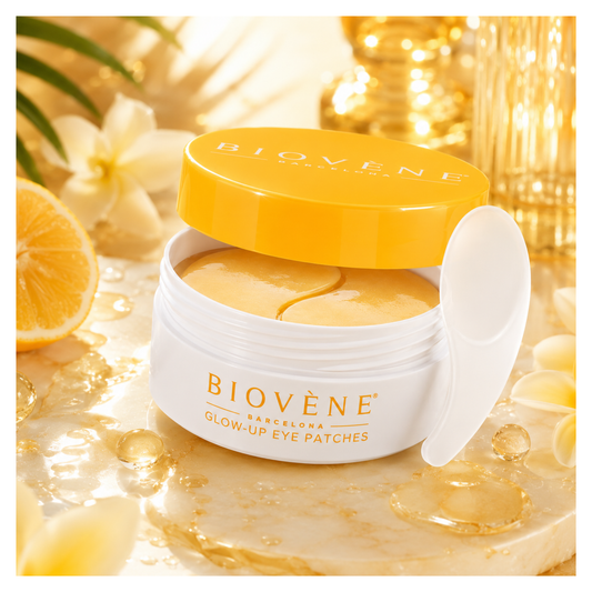 ✨ Patchs Contour des Yeux Caféine & Citron Glow-Up – 60 Patchs (30 Paires) – Biovène Barcelona 🍋☕