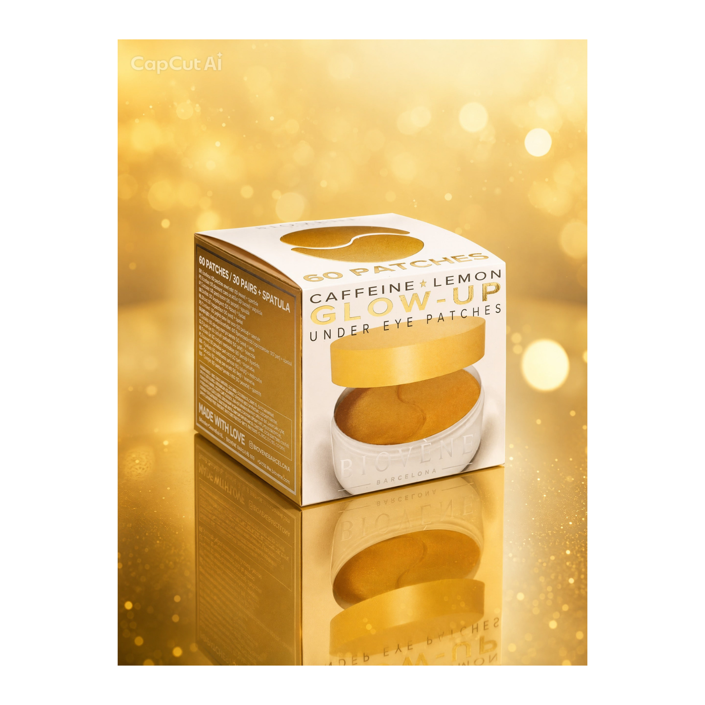 ✨ Patchs Contour des Yeux Caféine & Citron Glow-Up – 60 Patchs (30 Paires) – Biovène Barcelona 🍋☕