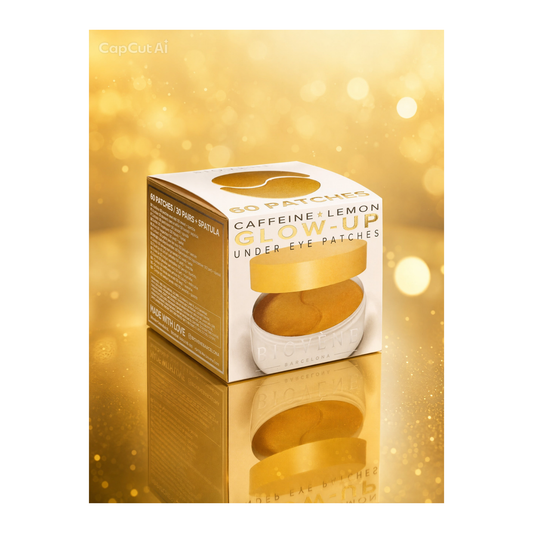 ✨ Patchs Contour des Yeux Caféine & Citron Glow-Up – 60 Patchs (30 Paires) – Biovène Barcelona 🍋☕