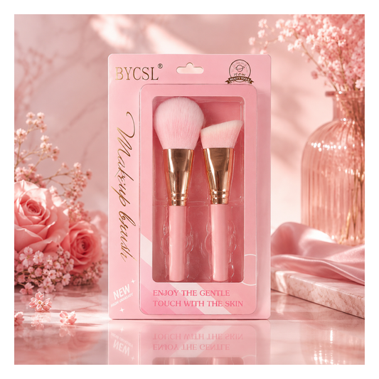 💕 Kit de 2 Pinceaux XXL pour le Teint – BYCSL – Rose