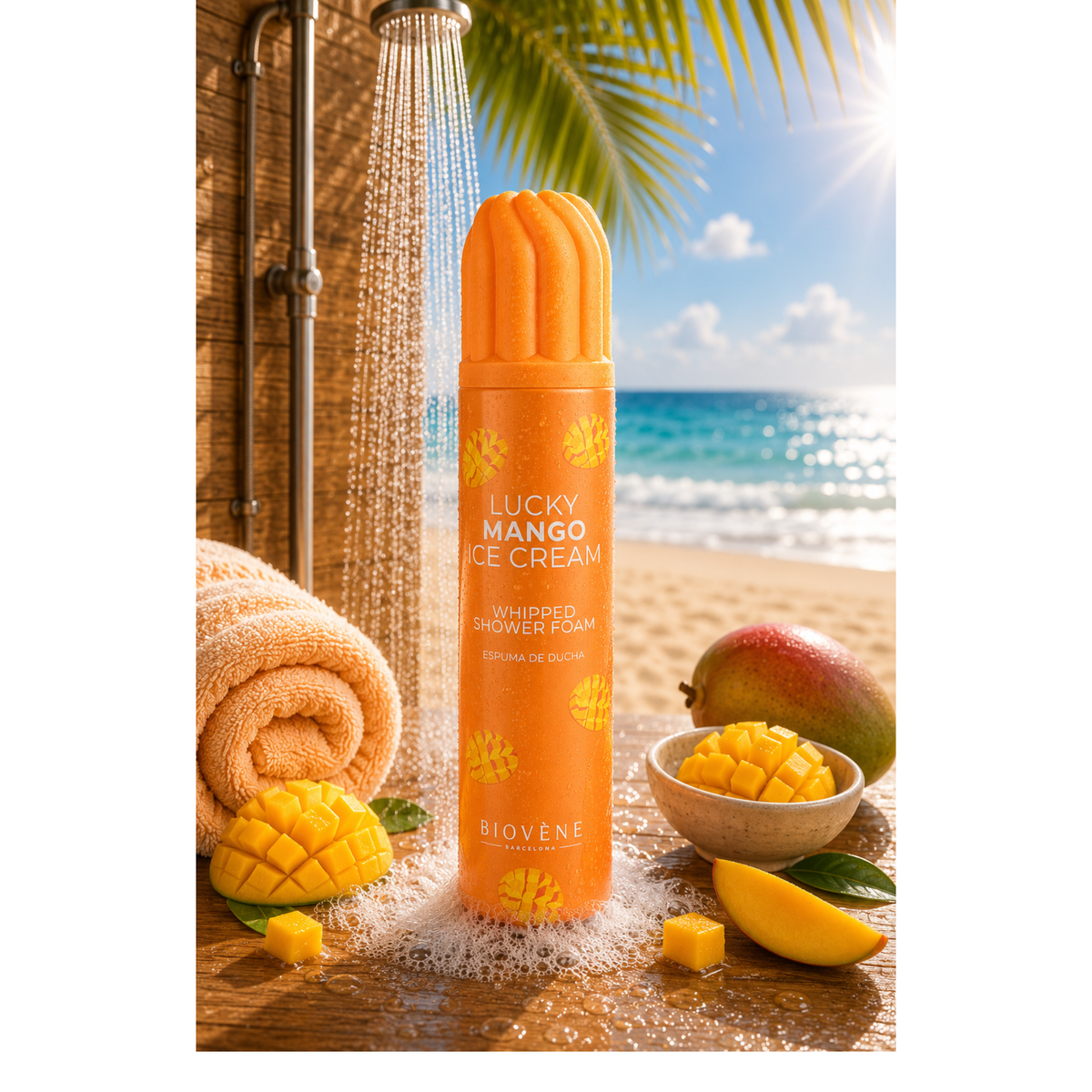 🥭🍦 Mousse de Douche Fouettée Lucky Mango Ice Cream – Biovène Barcelona – 250 ml