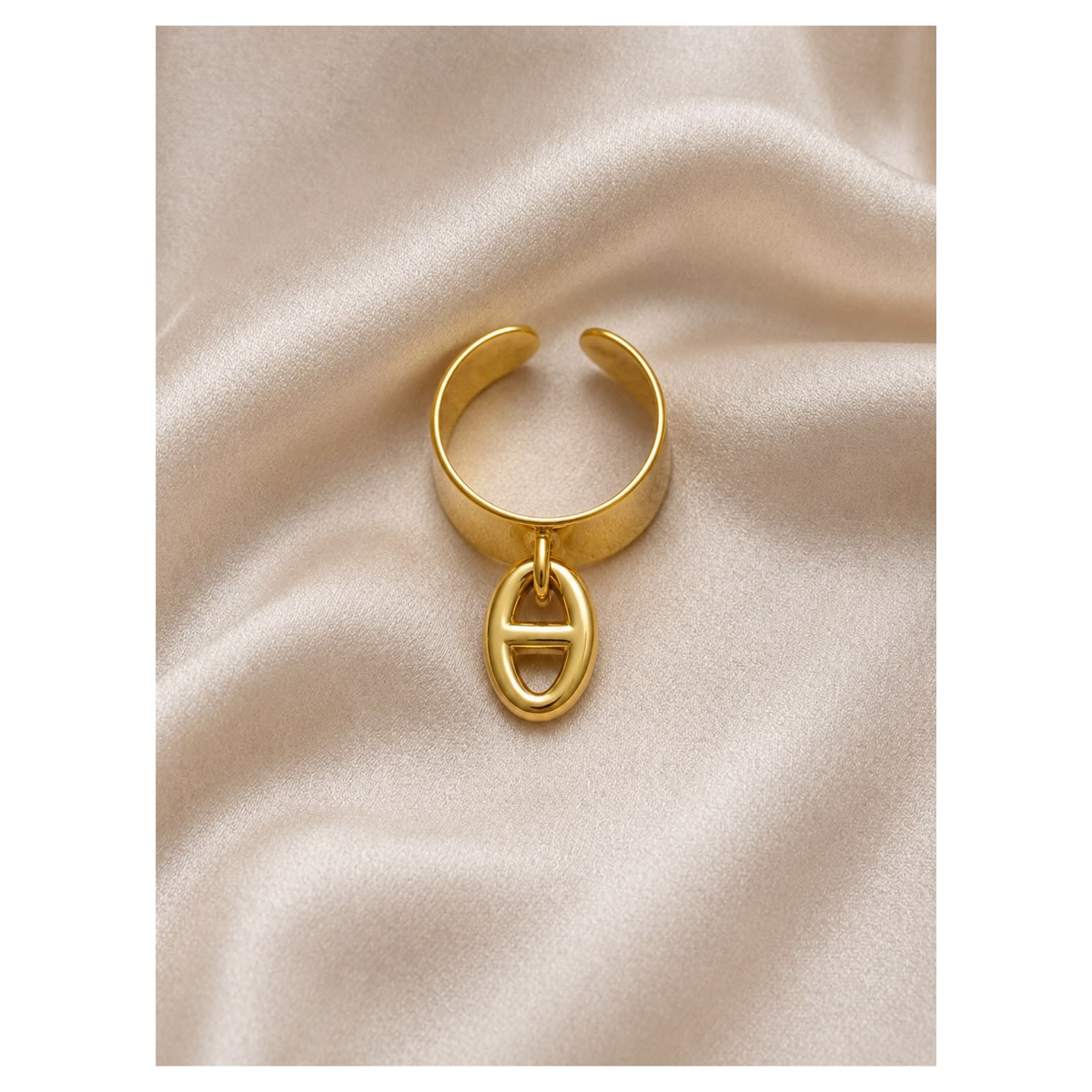 Bague Marine Charm en Acier Inoxydable Doré ✨💛
