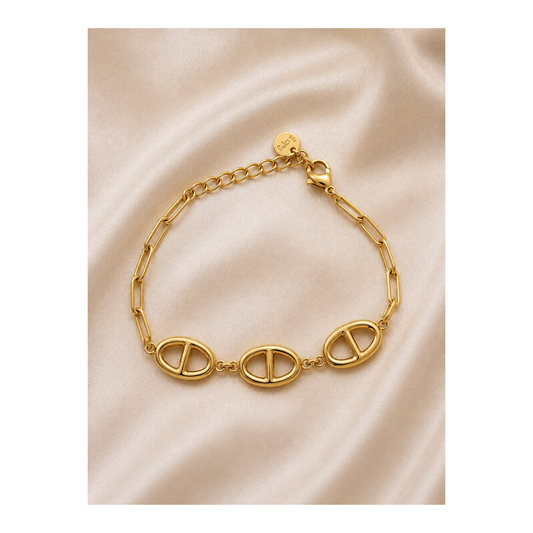 Bracelet Triple Marine en Acier Inoxydable Doré ✨💛