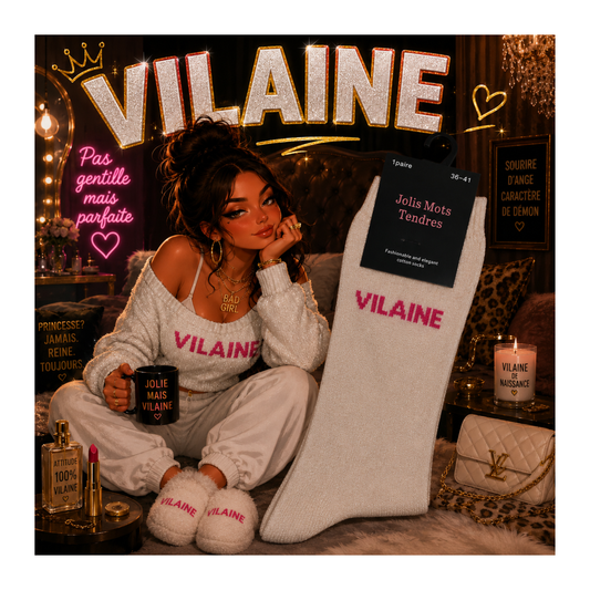 ✨🧦 Chaussettes Pailletées « Vilaine » – Taille 36/41