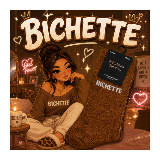 🤎🧦 Chaussettes Pailletées « Bichette » – Taille 36/41