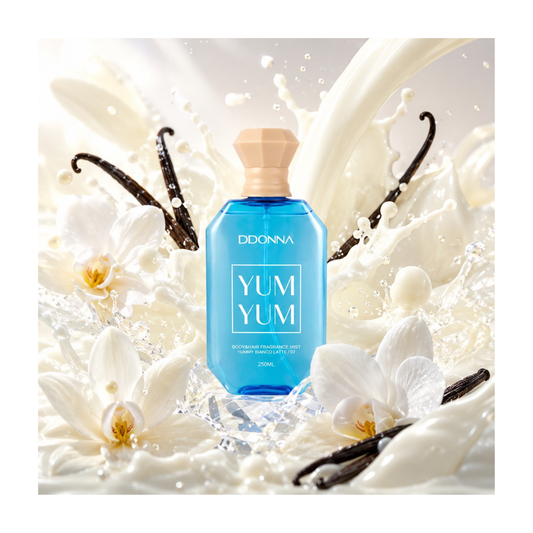 💙💖🍯 Yum Yum Bianco Latte – Brume Parfumée Corps & Cheveux 250 ml – D’Donna 🍦✨