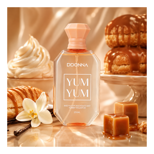 🍮🥛 Yum Yum Éclair – Brume Parfumée Corps & Cheveux 250 ml – D’Donna ✨🤎