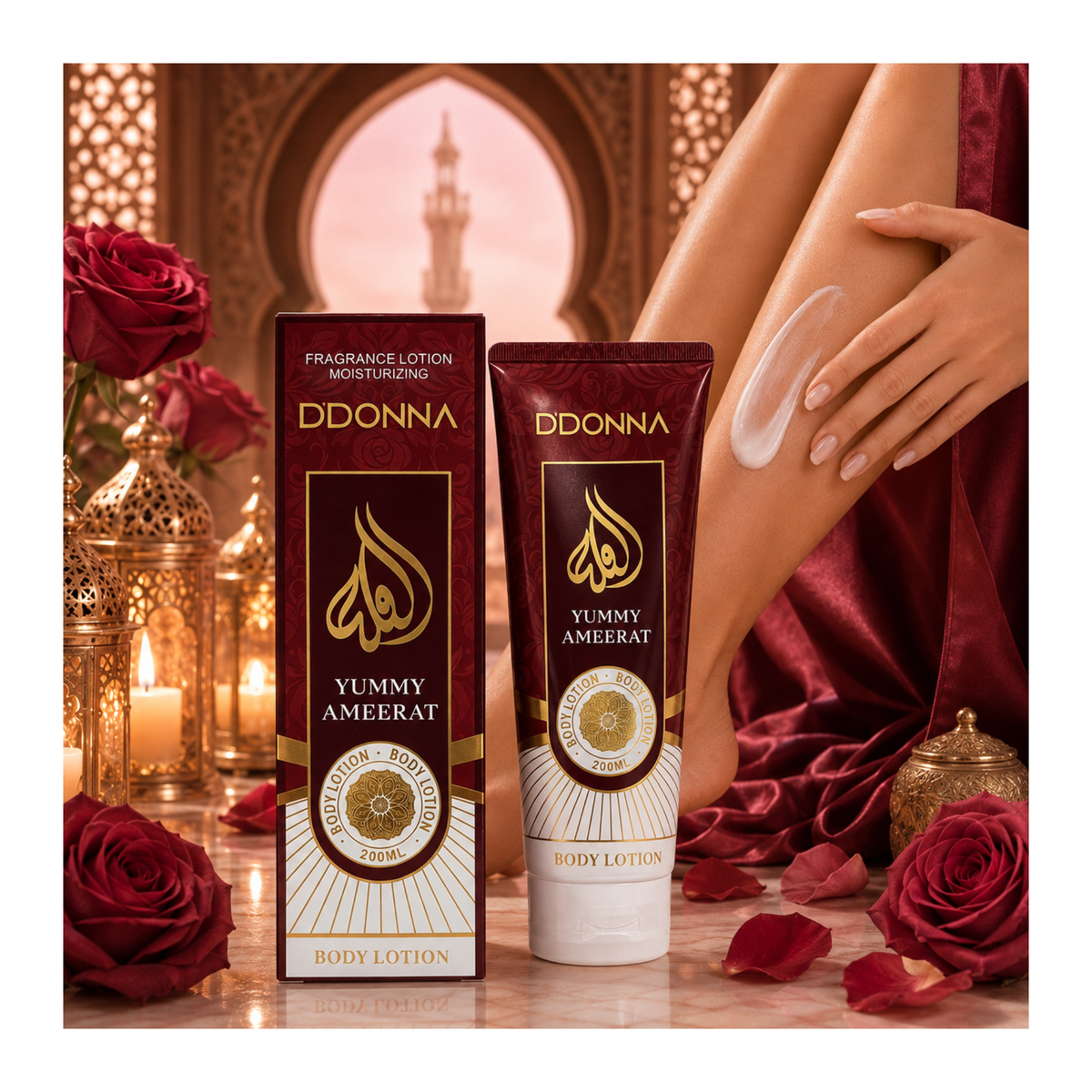🌸 Body Lotion Yummy Ameerat 200 ml – D’Donna Dubai – 🌸