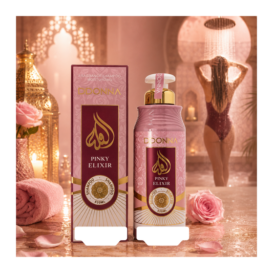 🍓 Gel Douche Pinky Elixir à la Kératine & aux Huiles Essentielles – D’Donna Dubai – 520 ml 🍓