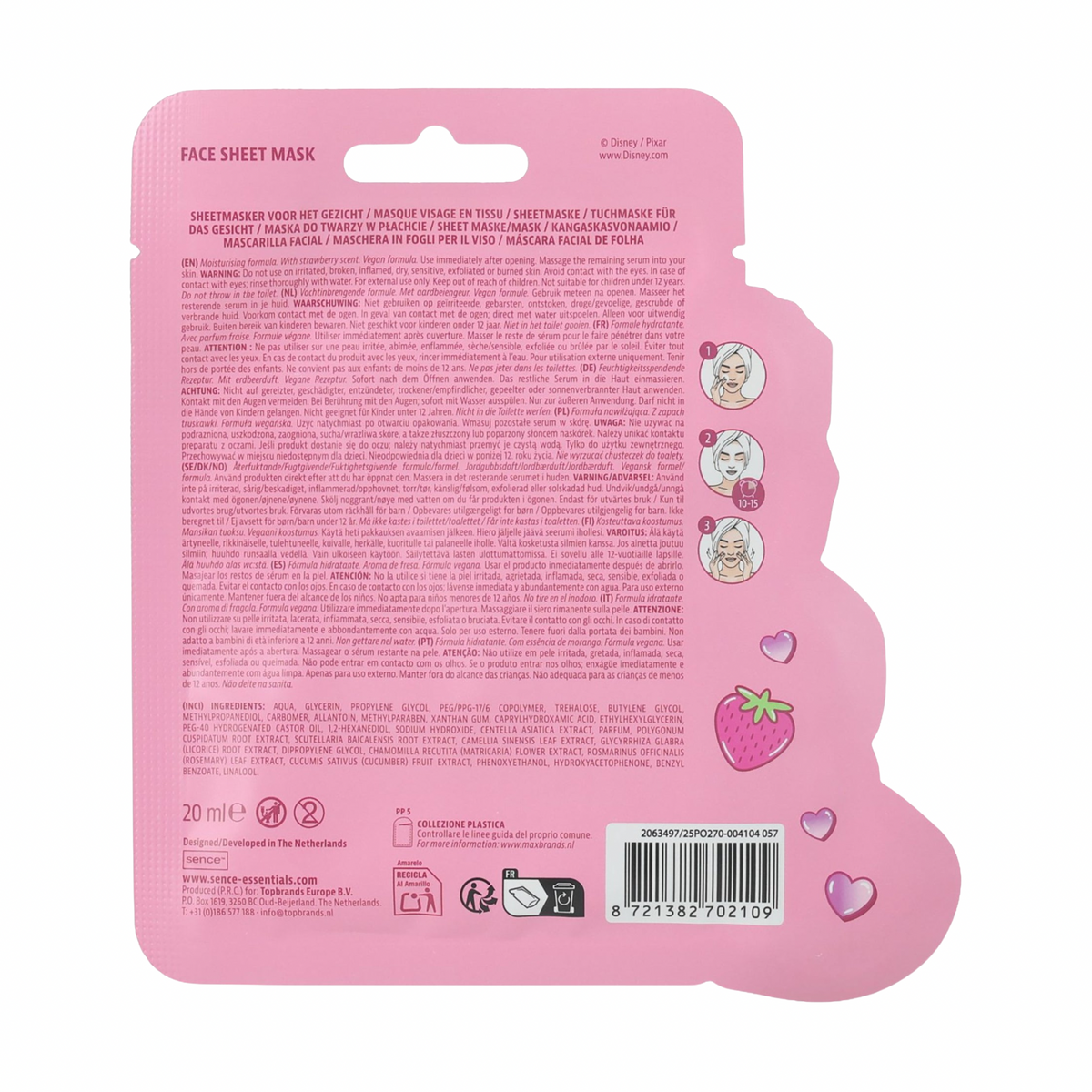 🍓 Masque Visage en Tissu Lotso Fraise 20 ml Sence