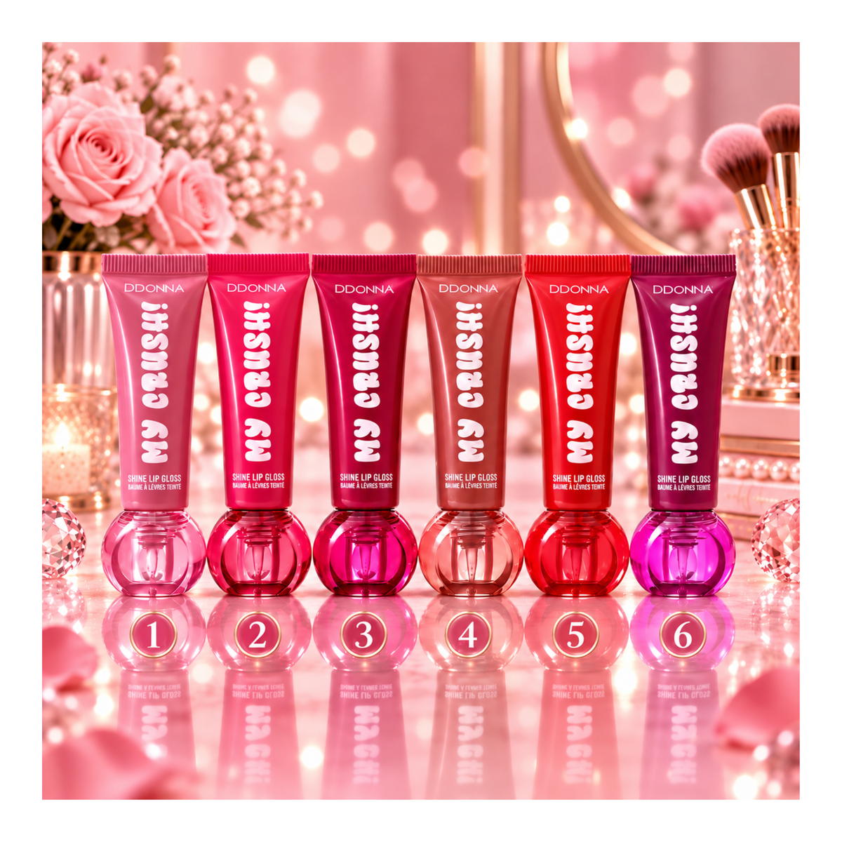 💋 My Crush! Shine Lip Gloss – D’Donna – 6 teintes au choix