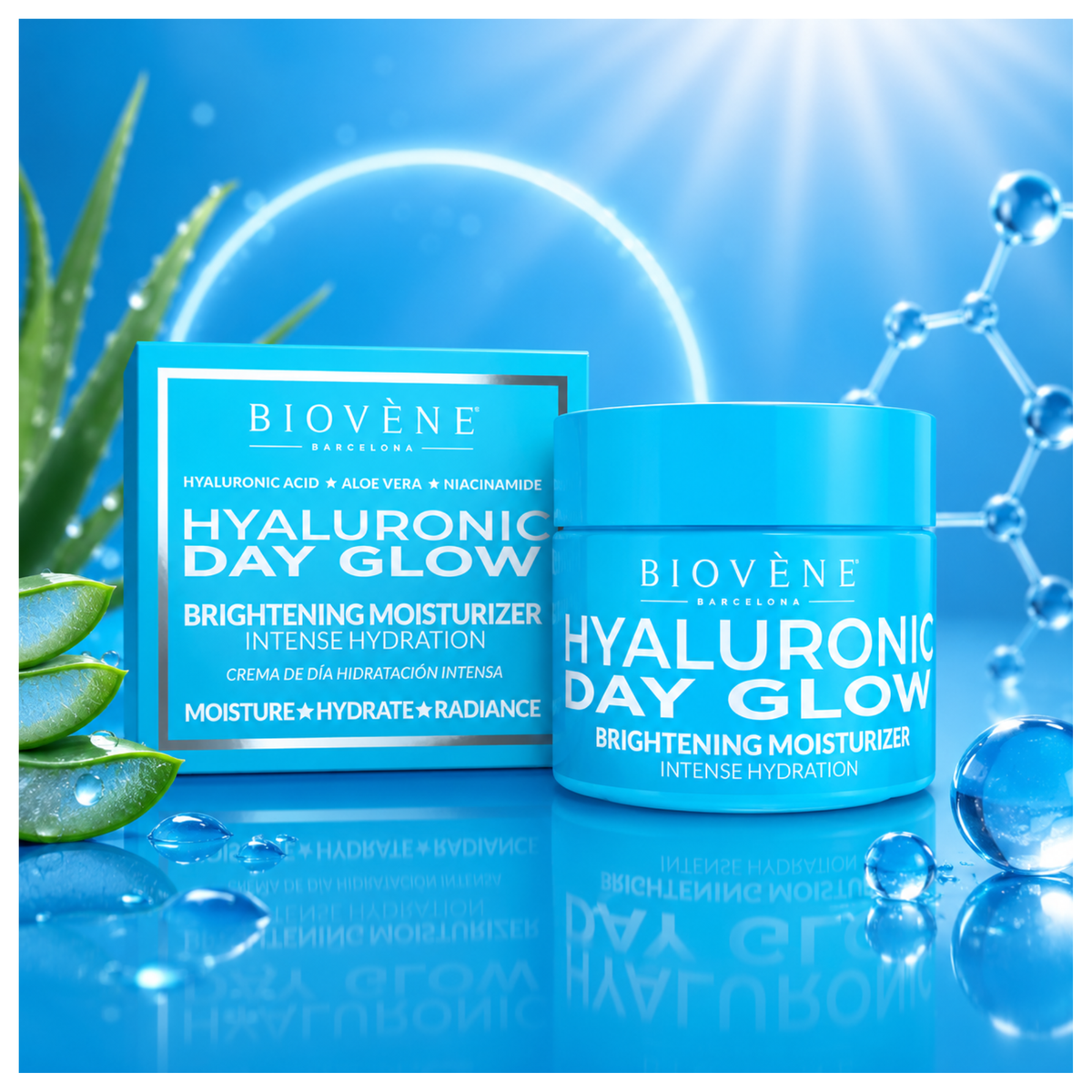 Crème de Jour Hyaluronic Day Glow – Biovène Barcelona – 50 ml 💧✨
