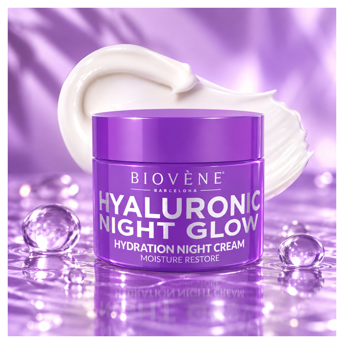 🌙 Crème de Nuit Hyaluronic Night Glow – Biovène Barcelona – 50 ml