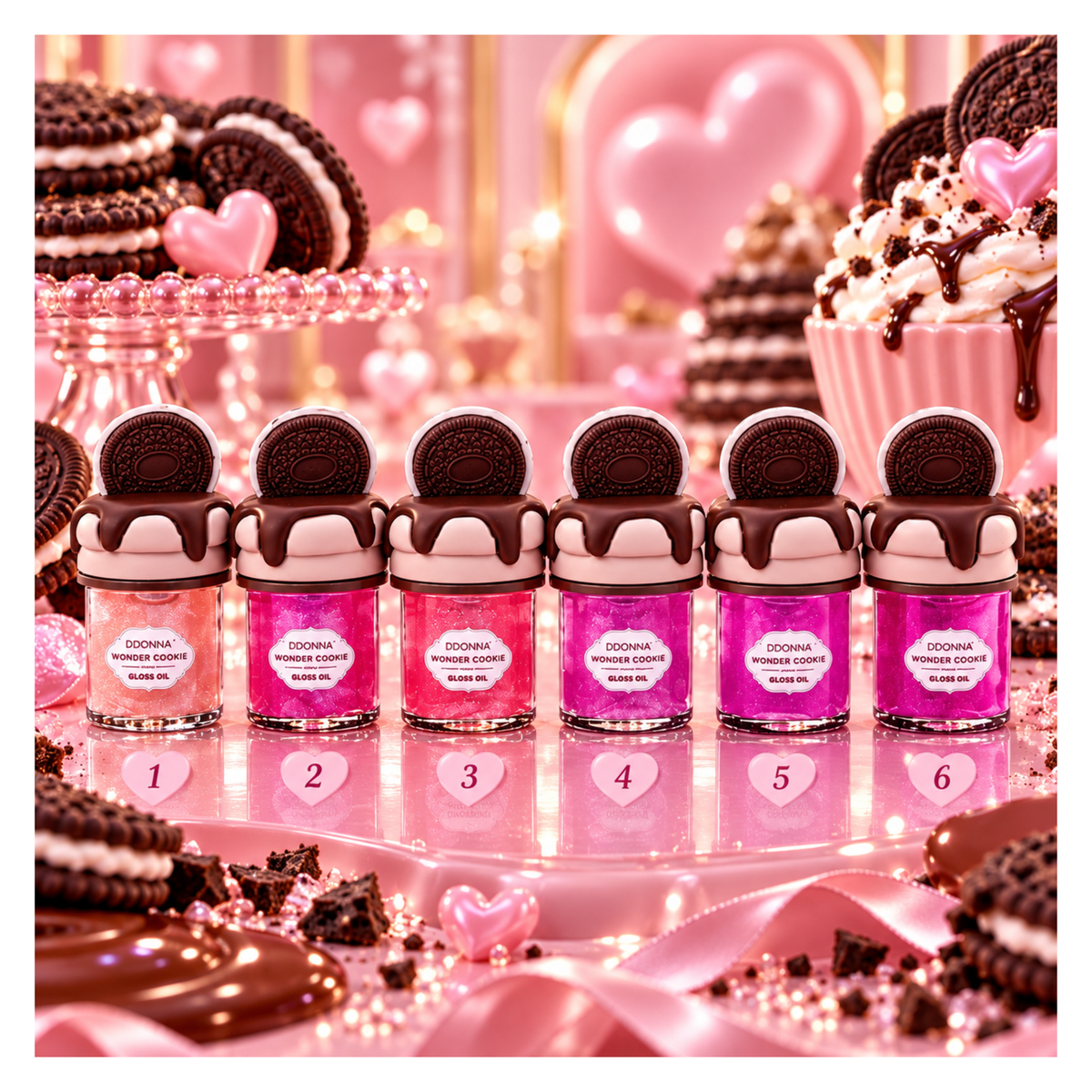 🍪💖 Gloss Oil Wonder Cookie – D’Donna – 6 Teintes