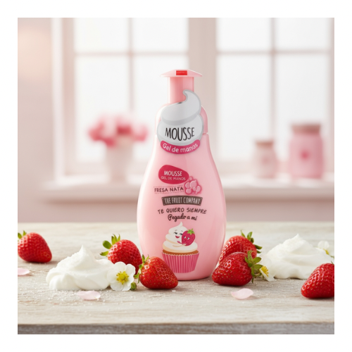 🍓 Savon Mains Mousse Fraise & Chantilly– 250ml- The Fruit Company 🍓