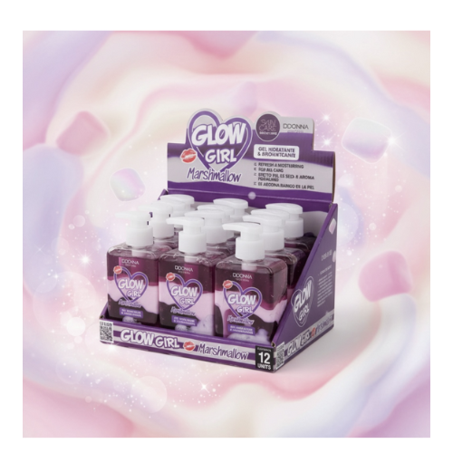 🍬 Gel Hydratant bi matière pour le corps Parfum Marshmallow – Glow Girl – D’Donna (200 ml)