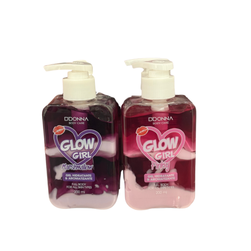 🍬 Gel Hydratant bi matière pour le corps Parfum Marshmallow – Glow Girl – D’Donna (200 ml)